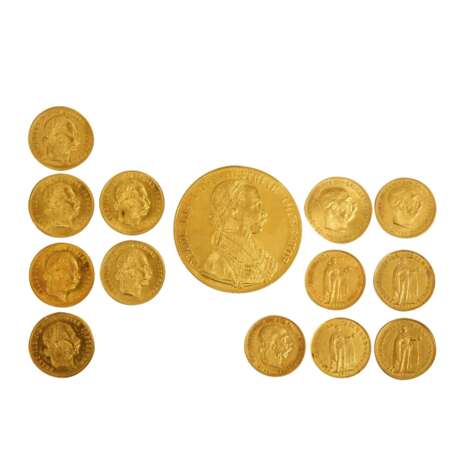 Austria/GOLD - Lot of 14 coins approx. 58.74 g fine, - фото 1