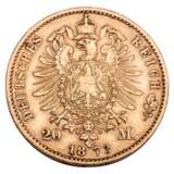 German Empire /GOLD - Württemberg, Karl, 20 Mark 1873-F - фото 2
