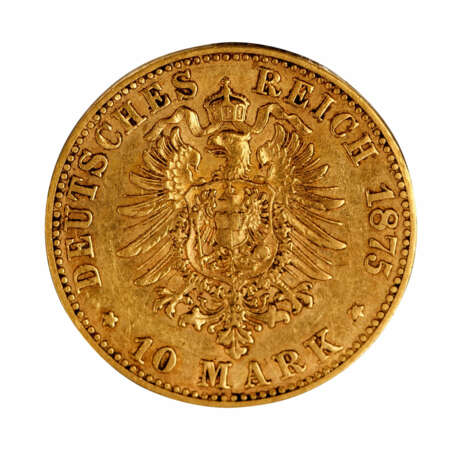 Prussia / GOLD - 10 Mark 1875 C, - фото 2