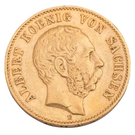 German Empire /GOLD - Saxony King Albert 20 Mark 1894-E - фото 1