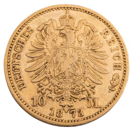 German Empire /GOLD - Prussia, Wilhelm I. 10 Mark 1873-A - Foto 2