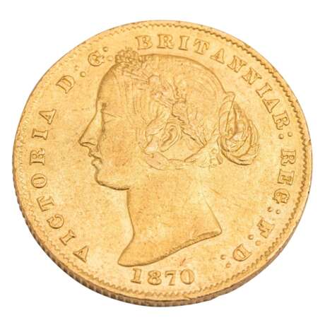 Australia /GOLD - Victoria 1 Sovereign 1870 Sydney Mint - Foto 1