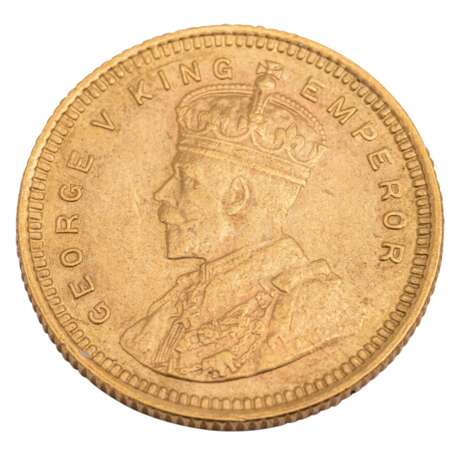 British-India /GOLD - George V. 15 Rupees 1918 vz - photo 1