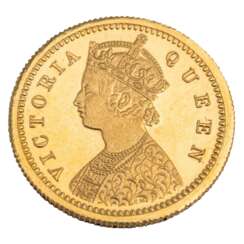 British-India /GOLD - Victoria 5 Rupees 1870/CM (Calcutta Mint)