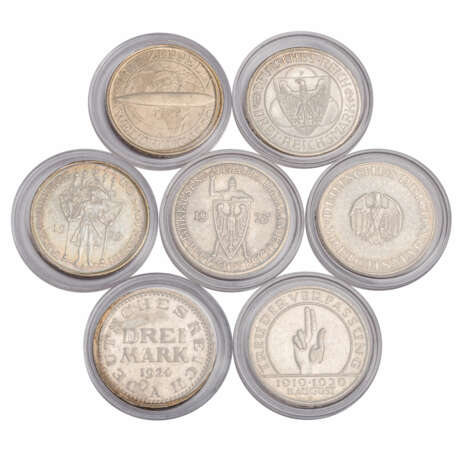 A small lot - Weimar Republic with 7 x 3 Reichsmark - фото 1