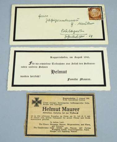 Sterbekarte Gefreiter bei der Waffen-SS - photo 1
