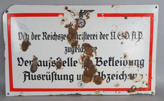 Reichszeugmeisterei NSDAP Emailleschild - photo 1