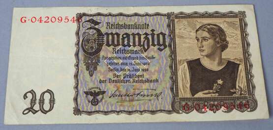 Konvolut Reichsbanknoten / NS Reichsmark 1923 - 1942 - photo 5