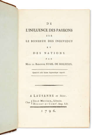STAËL, Anne-Louise-Germaine Necker, baronne de (1766-1817) - Foto 1