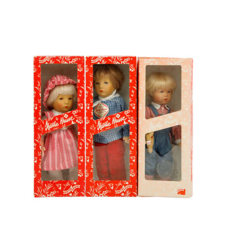 KÄTHE KRUSE 3-piece set of dolls, 1980s and 90s - фото 1