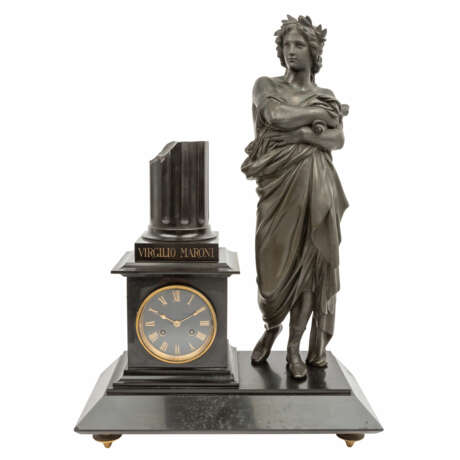 FIREPLACE CLOCK WITH STATUETTE, - Foto 2