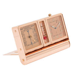 JAEGER-LECOULTRE; Travel clock with thermometer and barometer,