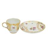MEISSEN 2 coffee cups with saucers 'flower painting', 1st choice, before 1924. - photo 5