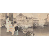Color woodblock print. JAPAN, Meiji period (1868-1912). - Foto 1