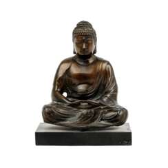 Bronze of Buddha in meditation seat. CHINA,