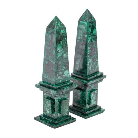 Pair of malachite obelisks - photo 5