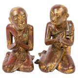 Pair of monks made of wood. THAILAND, 1st half of the 20th century, - фото 1