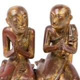 Pair of monks made of wood. THAILAND, 1st half of the 20th century, - Foto 7