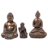 Three Buddhist sculptures made of metal. SINOTIBETABLE: - photo 1