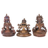 Three Buddhist sculptures made of metal. TIBET, 20th c.: - Foto 4