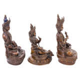 Three Buddhist sculptures made of metal. TIBET, 20th c.: - фото 5