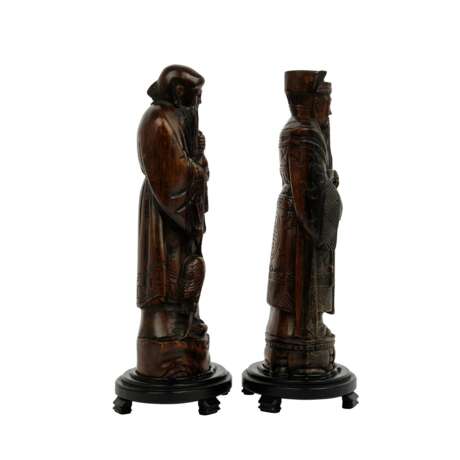 Pair of sculptures 'Lu' and 'Shou'. CHINA, 1st half of the 20th century: - photo 6