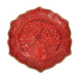 Convolute: 4 parts of red carving lacquer, CHINA: - Foto 2
