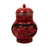Convolute: 4 parts of red carving lacquer, CHINA: - Foto 4