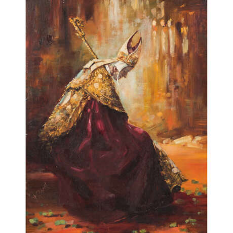 ROBERTI (20th century painter), "Pope", - Foto 1