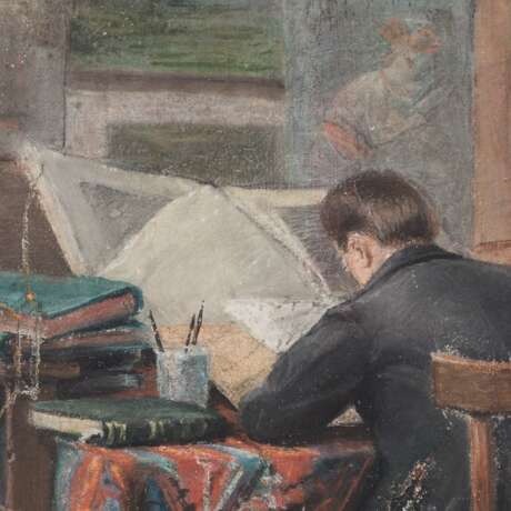 PAINTER/IN 19th/20th c., "Painter at the drawing table in the studio", - photo 4