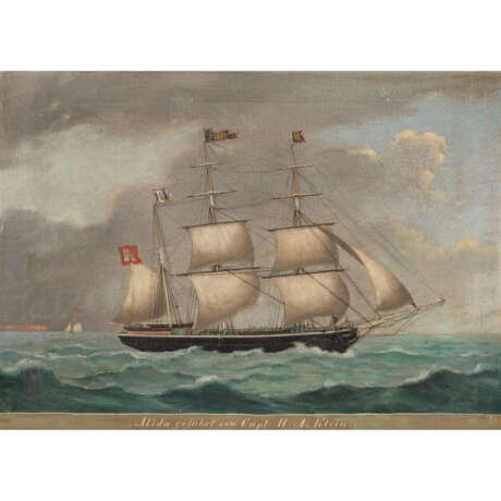 PETERSEN, LORENZ (1803-1870), Captain's picture "Alida led by Capt. H. A. Klein", 1848, - photo 1
