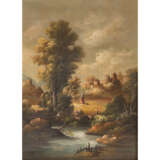 VAN ROS (painter / 19th / 20th century, "Lady in river landscape with castles", - photo 1