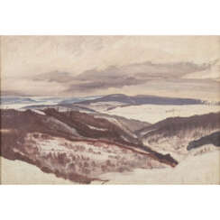 DEIKER, probably Hans (1876-?), study "View of low mountain range",