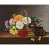 PAINTER/IN 19th century, "Still life with cut flowers and grapes", - Foto 5