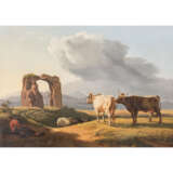 KLENGEL, JOHANN CHRISTIAN, ATTRIBUED (Klengel: 1751-1824), "Shepherd with cows in front of a ruin", - photo 1