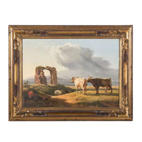 KLENGEL, JOHANN CHRISTIAN, ATTRIBUED (Klengel: 1751-1824), "Shepherd with cows in front of a ruin", - photo 2