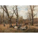 EILERS, CONRAD (1845-1914), "Timber cart in autumnal forest", - photo 1
