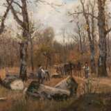 EILERS, CONRAD (1845-1914), "Timber cart in autumnal forest", - photo 4