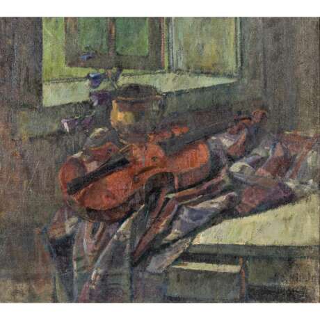 HILKIER, KNUD OVE (1884-1953), "Still life with viola in front of open window", - Foto 1