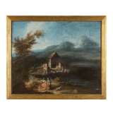 PAINTER/IN 18th century, "Rural scene with house on the water and figures", - photo 2
