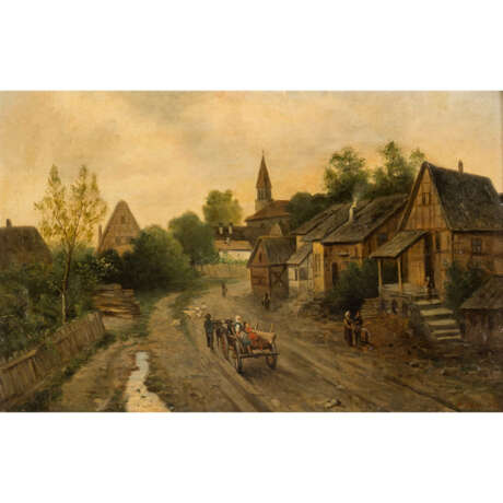 BURGHARD, H. (painter/19th c.), "In front of the village", - photo 1