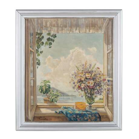 KUNZE, ALFRED (also Kunze-Chemnitz, 1866-1943), "View from the window onto the Chiemsee", - Foto 2