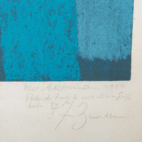 ACKERMANN, MAX (1887-1975), 2 prints: "Composition in Blue" (1) & "Figural Composition" (2), - фото 6