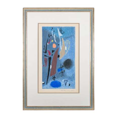 ACKERMANN, MAX (1887-1975), "Abstract composition against a blue background", 1951, - Foto 2