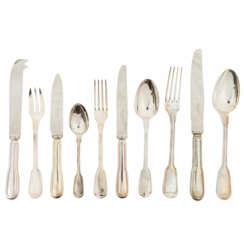 CHRISTOFLE cutlery (mostly for 12 persons), 'Chinon', silver plated, 20th c.,