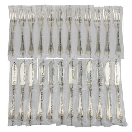 CHRISTOFLE fish cutlery for 12 persons, 'Spatours', 20th c., - фото 1