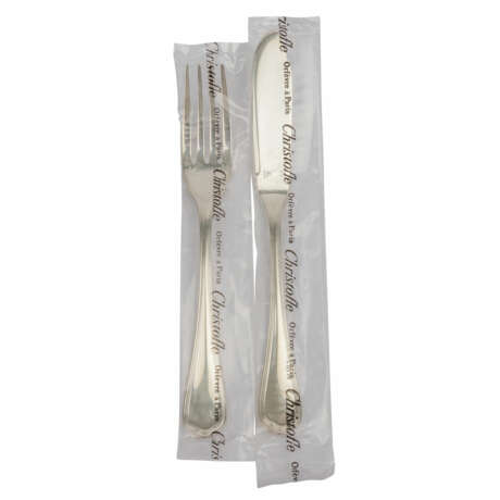 CHRISTOFLE fish cutlery for 12 persons, 'Spatours', 20th c., - фото 2