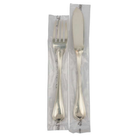 CHRISTOFLE fish cutlery for 12 persons, 'Spatours', 20th c., - фото 3