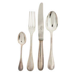 CHRISTOFLE cutlery (mostly for 12 persons), 'Perles', silver plated, 20th c.,