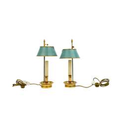 Pair of small bouillotte lamps